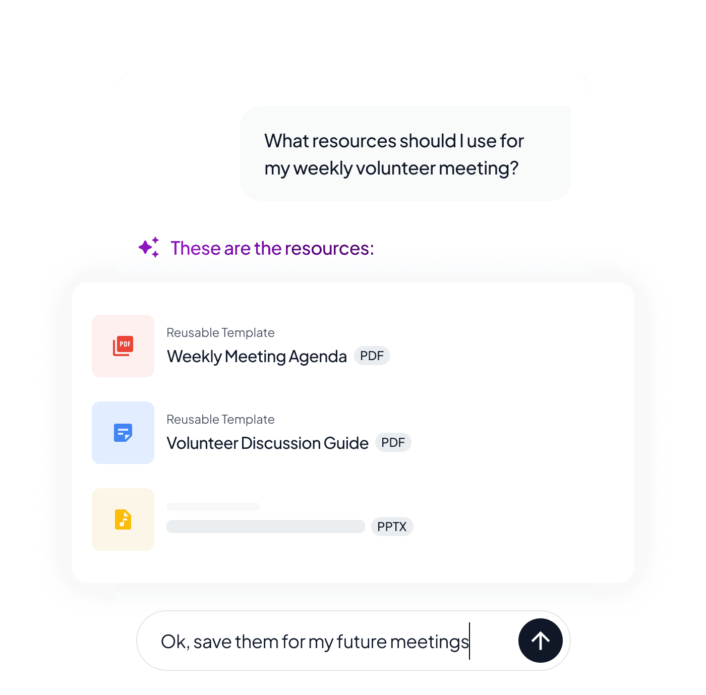 AI guidance answering a question with cited sources